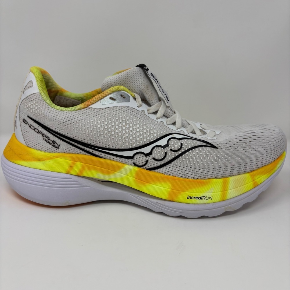 Saucony Endorphin Trainer Women's Size 10 White Yellow Running Shoes S10996-130